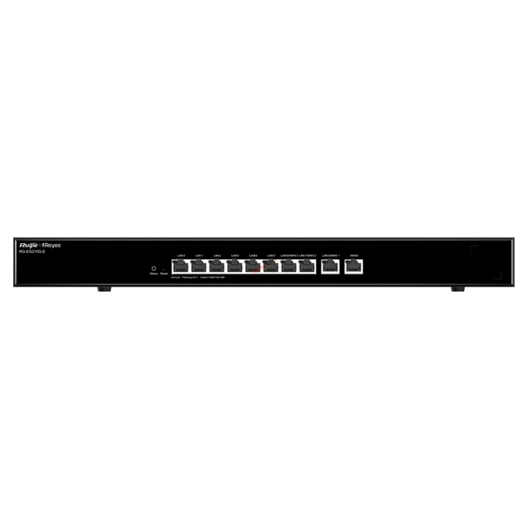 Controlador de router gerido Reyee com 10 portas RJ45, 10/100/1000 Mbps, até 4 portas WAN e largura de banda de 1 Gbps.