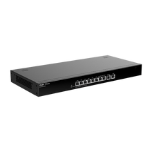Controlador de router gerido Reyee com 10 portas RJ45, 10/100/1000 Mbps, até 4 portas WAN e largura de banda de 1 Gbps.