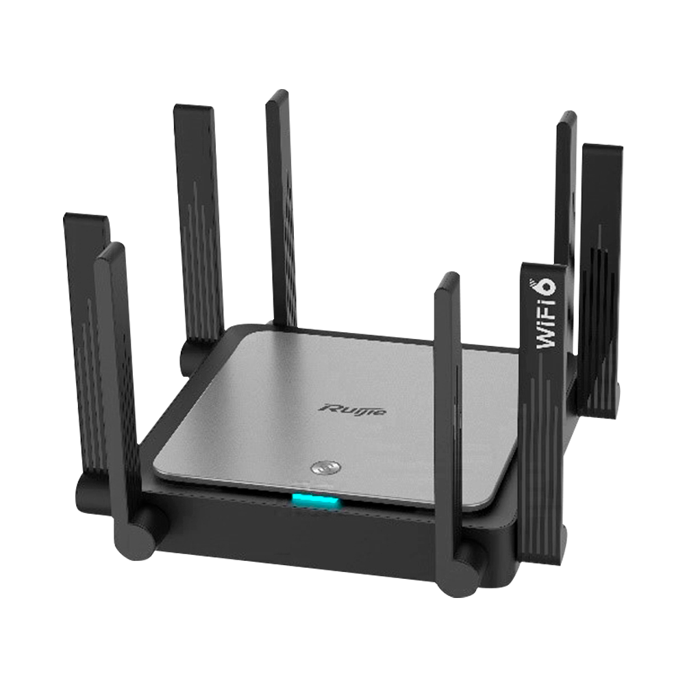 Router Mesh Gigabit Reyee Wi-Fi 6 AX3200 802.11AX Quad Stream nas bandas de 2,4 e 5 GHz.