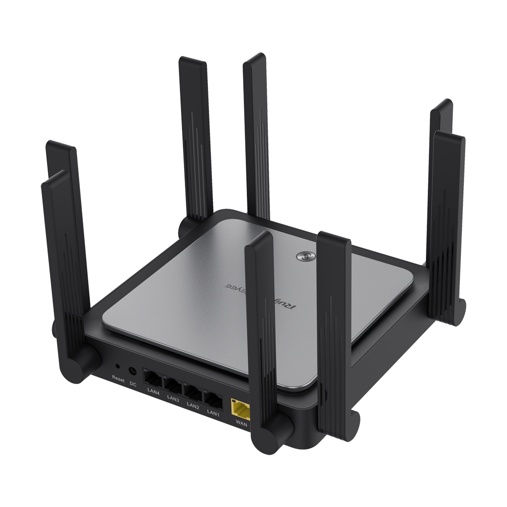 Router Mesh Gigabit Reyee Wi-Fi 6 AX3200 802.11AX Quad Stream nas bandas de 2,4 e 5 GHz.