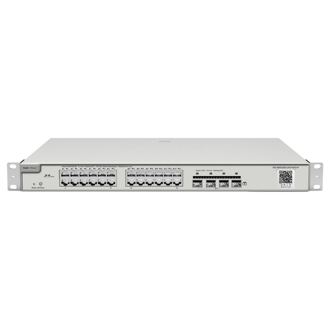 Reyee Switch PoE Cloud Capa 2 - 24 puertos PoE Gigabit+ 4 SFP+ 10Gbps  hasta 370W