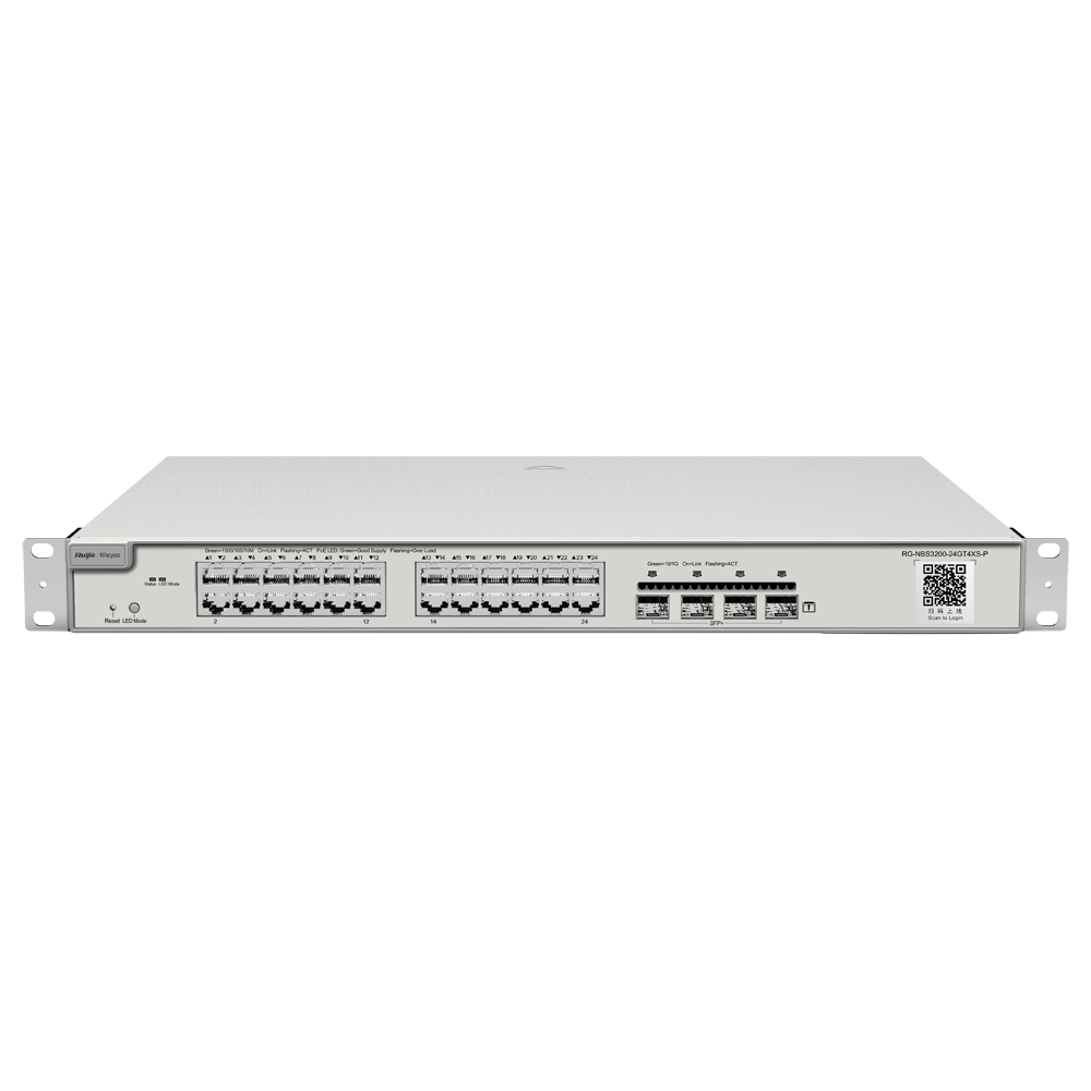 Reyee Switch PoE Cloud Capa 2 - 24 puertos PoE Gigabit+ 4 SFP+ 10Gbps  hasta 370W