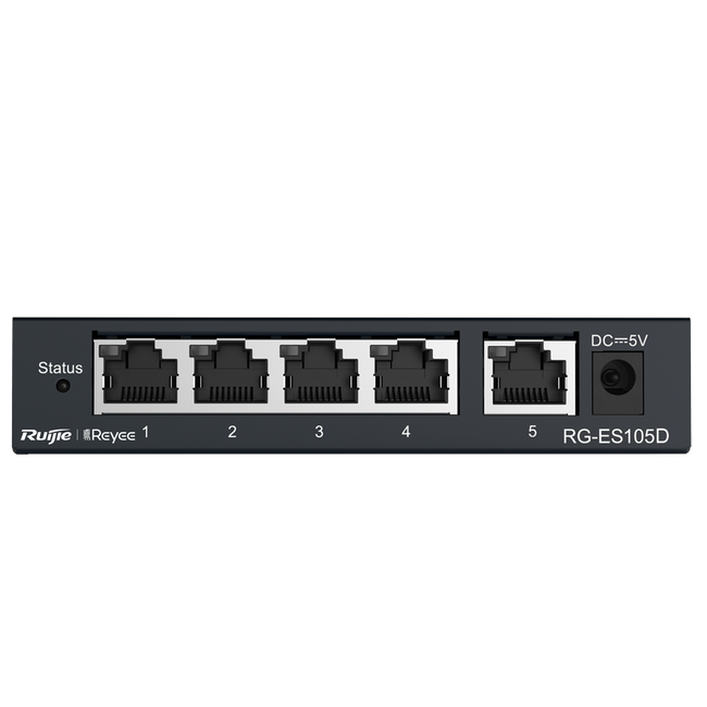 Reyee Switch Sobremesa con carcasa Metal de 5 puertos RJ45 y Velocidad 10/100 Mbps