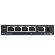 Switch de secretária Reyee com caixa metálica, 5 portas RJ45 e velocidade de 10/100 Mbps