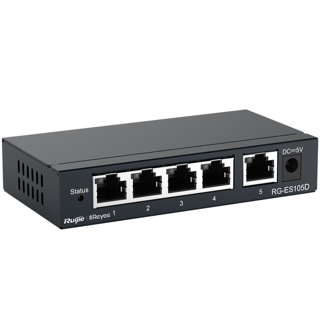 Unmanaged Switch 5 Ports 10/100 Mbps Metal Case RG-ES105D Reyee