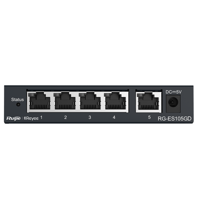 Reyee Switch Sobremesa  con carcasa Metal de 5 puertos RJ45 Gigabit