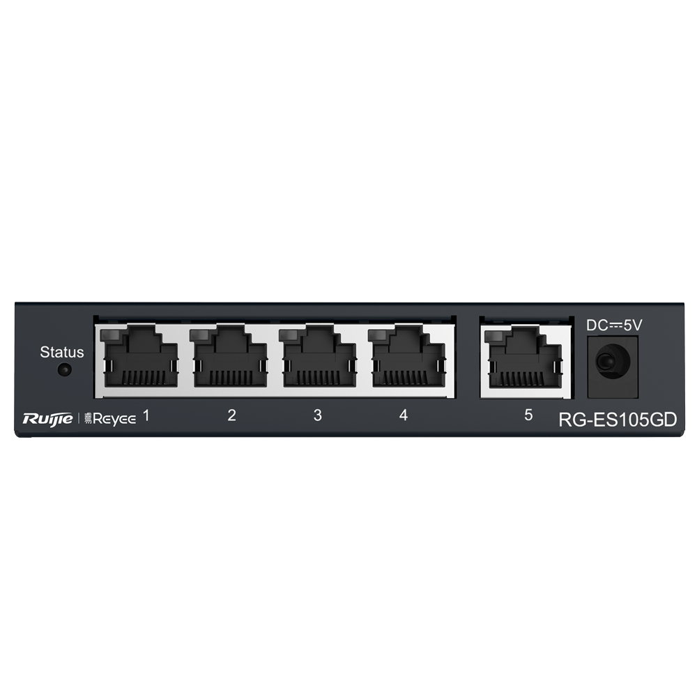 Switch de secretária Reyee de 5 portas Gigabit RJ45 em metal