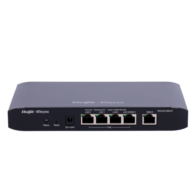 Cloud Controller Router 5 Gigabit Ports 4 PoE+ 54W RG-EG105G-P Reyee