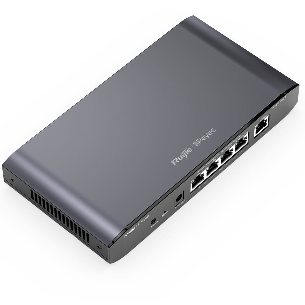 Controlador de router na nuvem Reyee com 5 portas RJ45 10/100/1000 Mbps e 4 portas PoE+ 802.3af/at / Potência máxima de 54 W