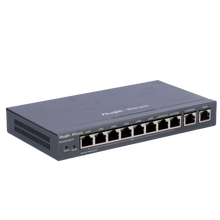 Controlador cloud para router PoE Reyee com 8 portas PoE+ RJ45 GE + 2 portas RJ45 GE e 10 portas RJ45 10/100/1000 Mbps