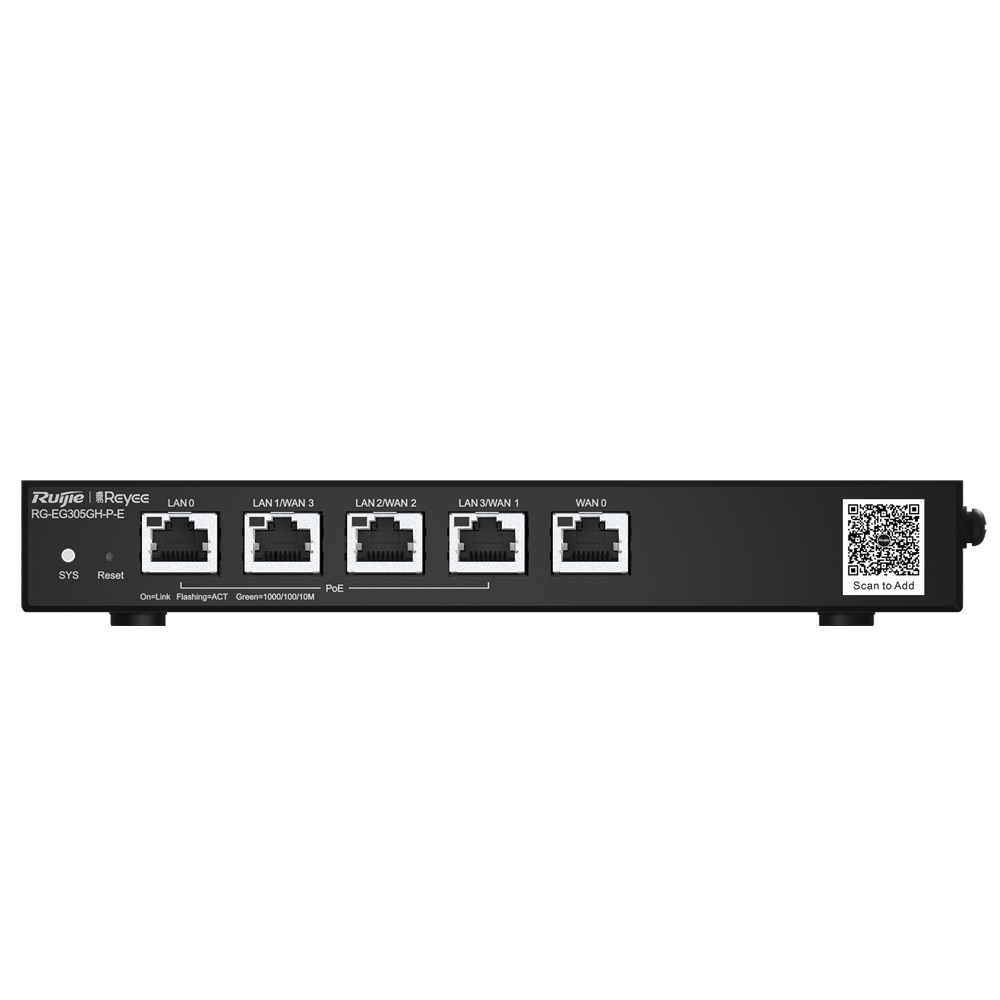 Controlador de cloud para router PoE Reyee | 4 portas LAN PoE+ + 1 porta WAN | 5 portas RJ45 10/100/1000 Mbps 