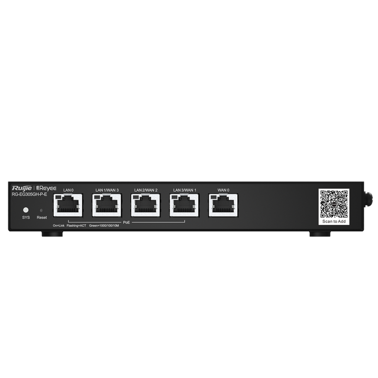 Controlador de cloud para router PoE Reyee | 4 portas LAN PoE+ + 1 porta WAN | 5 portas RJ45 10/100/1000 Mbps 