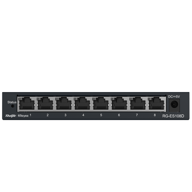 Reyee Switch Sobremesa de 8 puertos con carcasa Metal 10/100
