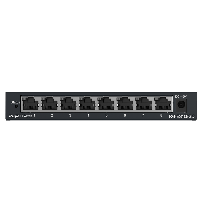 Reyee Switch Sobremesa de 8 puertos RJ45  con carcasa de metal