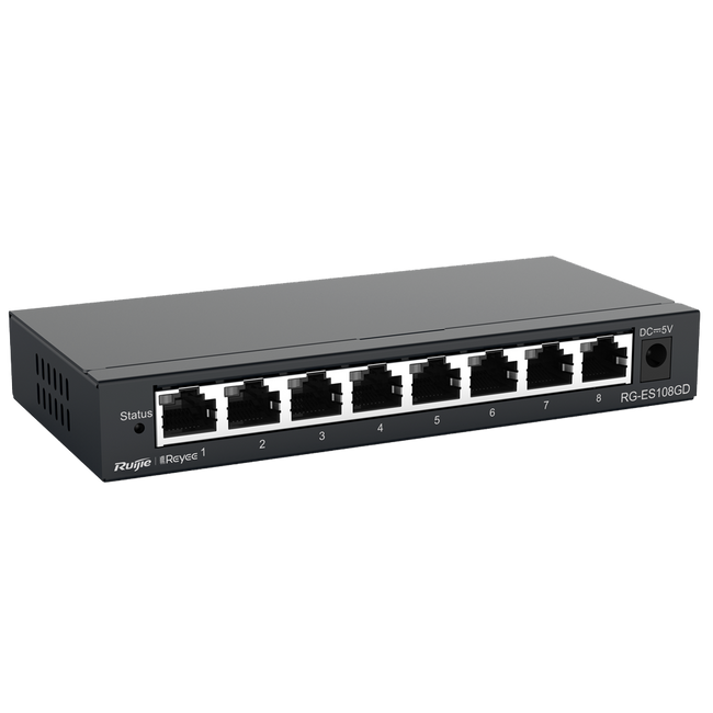 Switch de Secretária 8 Portas Gigabit Caixa Metálica RG-ES108GD Reyee