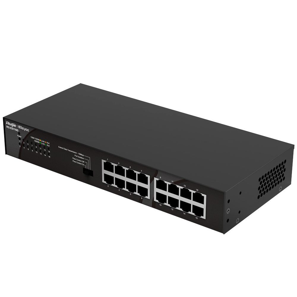 Reyee Switch Sobremesa y enrackable de 16 puertos Gigabit