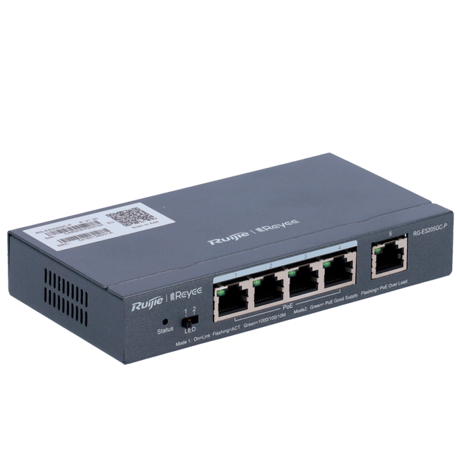 Switch Cloud Managed PoE+ 5 Gigabit Ports 54W RG-ES205GC-P Reyee