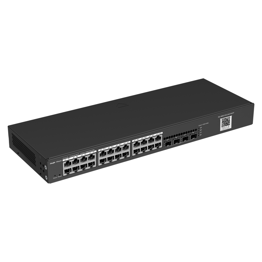 Reyee Switch Cloud Capa 2 de 24 puertos RJ45 Gigabit y 4 SFP Gigabit enrackable