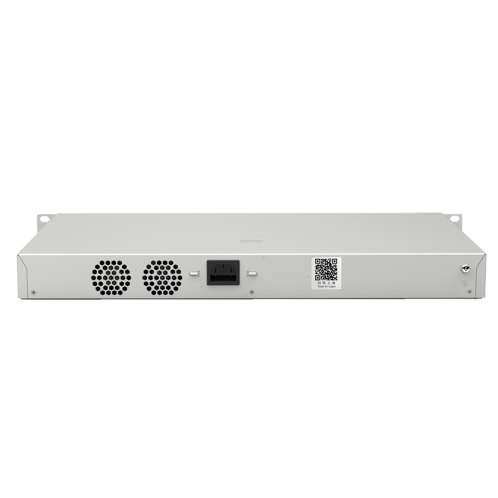 Switch Reyee Cloud Layer 2+ com 48 portas Gigabit RJ45 e 4 portas SFP+ de 10 Gbps para montagem em rack.