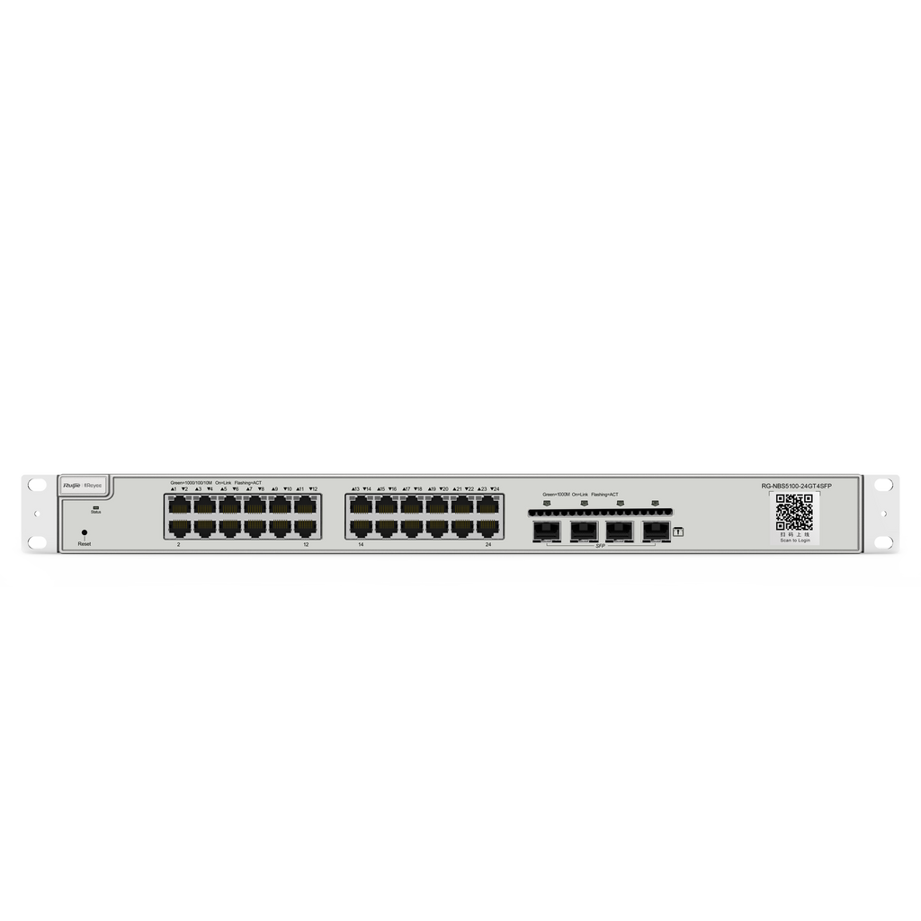 Reyee Switch Cloud Capa 2+  de 24 puertos RJ45 Gigabit  y 4 puertos SFP Gigabit  Administrado L2+