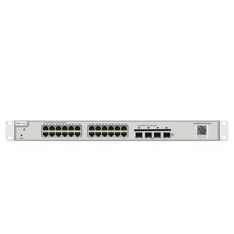 Reyee Switch Cloud Capa 2+  de 24 puertos RJ45 Gigabit  y 4 puertos SFP Gigabit  Administrado L2+