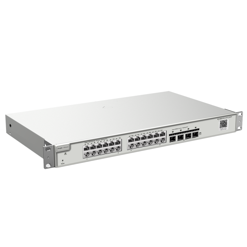 Reyee Switch Cloud Capa 2+  de 24 puertos RJ45 Gigabit  y 4 puertos SFP Gigabit  Administrado L2+