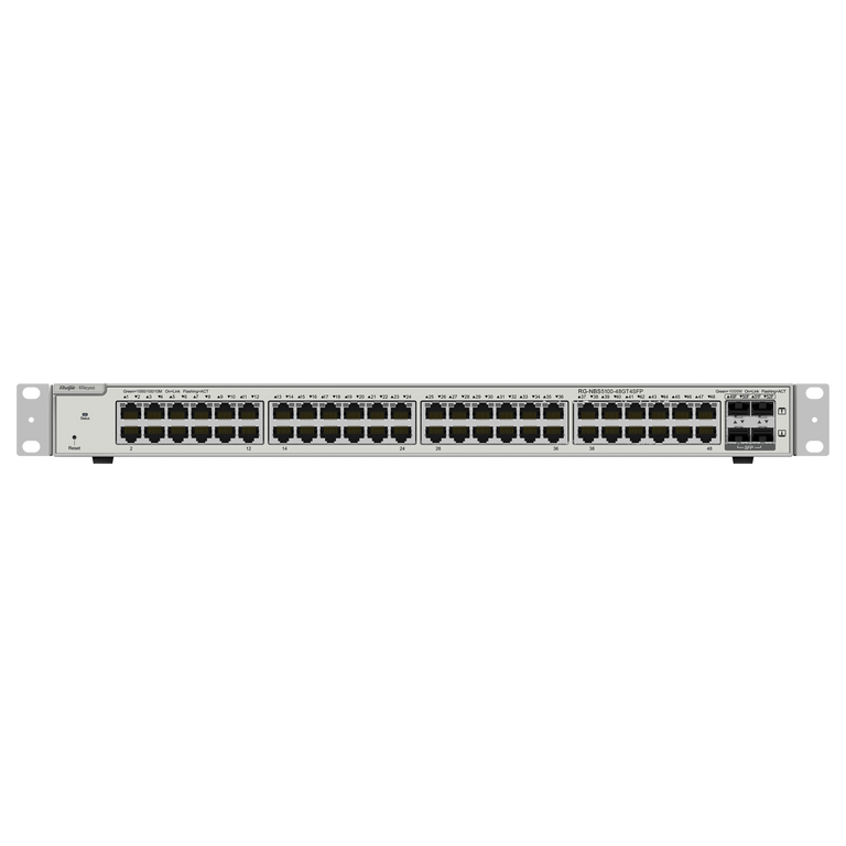 Switch cloud Reyee Layer 2+ com 48 portas Gigabit RJ45 e 4 portas Gigabit SFP (gerenciável L2+)
