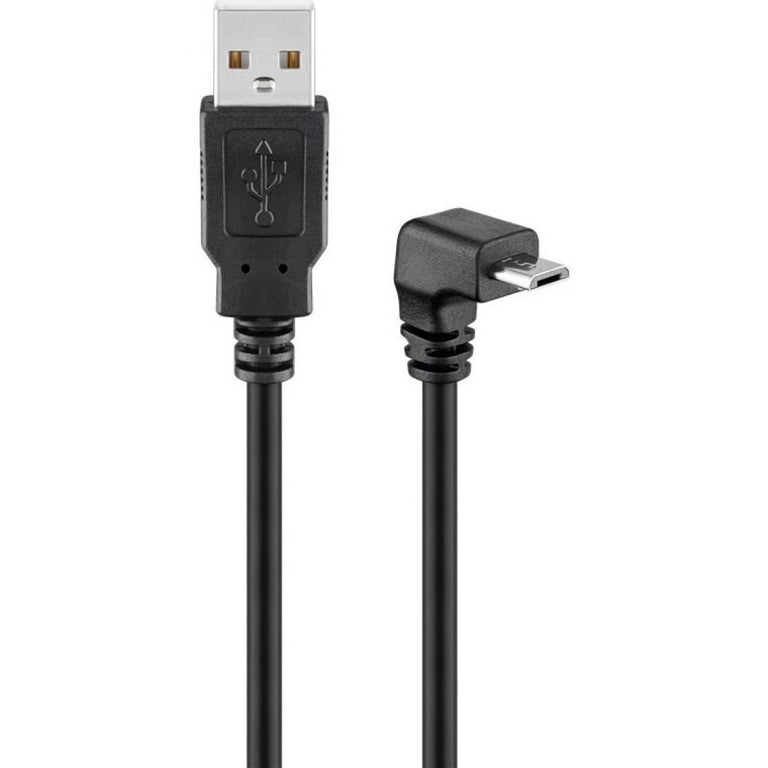 Cabo USB 2.0 preto de alta velocidade com ângulo de 90°