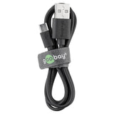 Cable de carga y sincronización micro USB negro de 0,5m