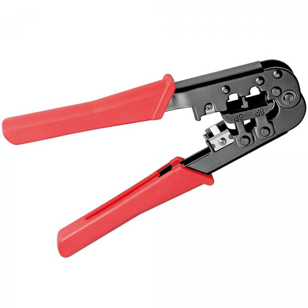 Mini kit de herramientas de red con tester, crimpadora, pelacable e insertadora
