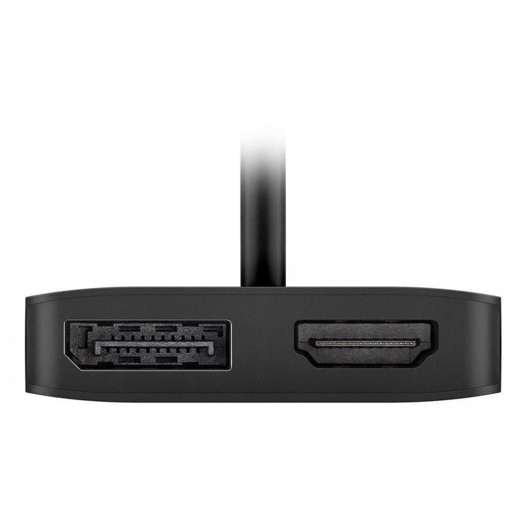 Adaptador USB-C para DisplayPort e HDMI, com 0,12 metros de comprimento.