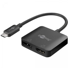 Adaptador USB-C para DisplayPort e HDMI, com 0,12 metros de comprimento.