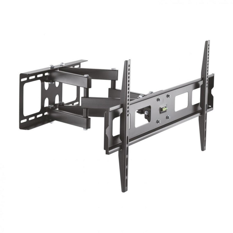 Suporte de parede para TVs de 37 a 90 cm, giratório, inclinável e nivelador, em preto.