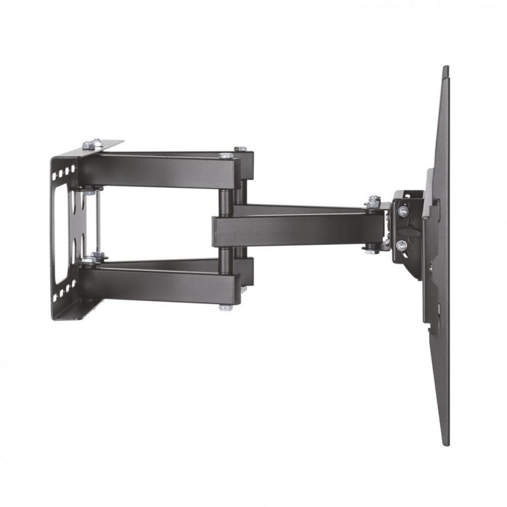 Suporte de parede para TVs de 37 a 90 cm, giratório, inclinável e nivelador, em preto.