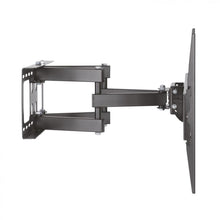 Suporte de parede para TVs de 37 a 90 cm, giratório, inclinável e nivelador, em preto.