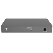 Switch de secretária Reyee PoE de 100 W com 8 portas RJ45 10/100 Mbps + 2 portas de uplink Gigabit e caixa metálica.