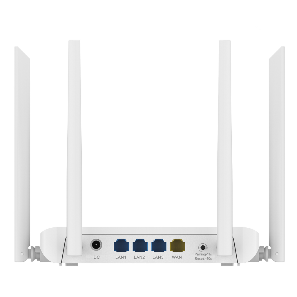 Router Wi-Fi Mesh Gigabit Reyee 5 AC1200 com 4 portas RJ45, 10/100 Mbps | Gerível na nuvem | Branco