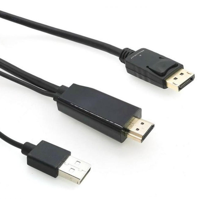 Cabo direcional HDMI para DisplayPort preto de 1 metro