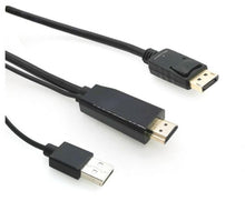 Cabo direcional HDMI para DisplayPort preto de 1 metro