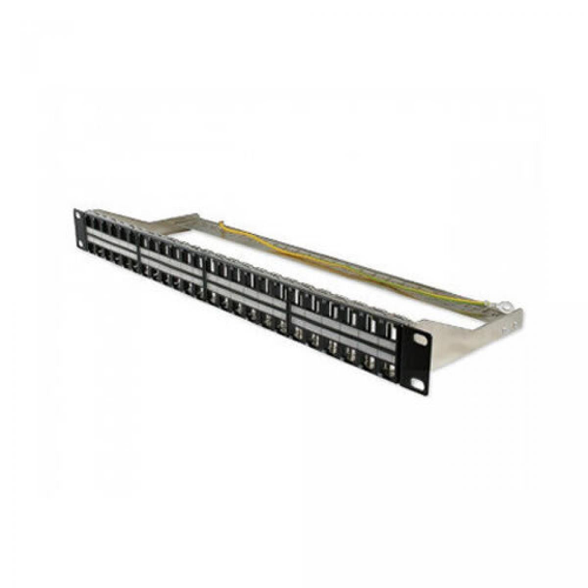 1U 48-Port STP Keystone Rack Panel with Support Cables – TiendaCables
