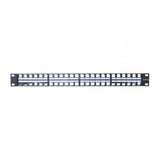 Panel para rack 19 de 1U y 48 puertos STP Keystone con cables de apoyo