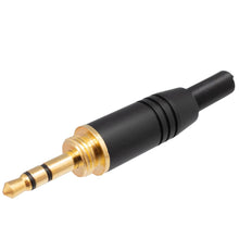 Conector Mini Jack de 3,5 mm para soldadura com rosca, preto 