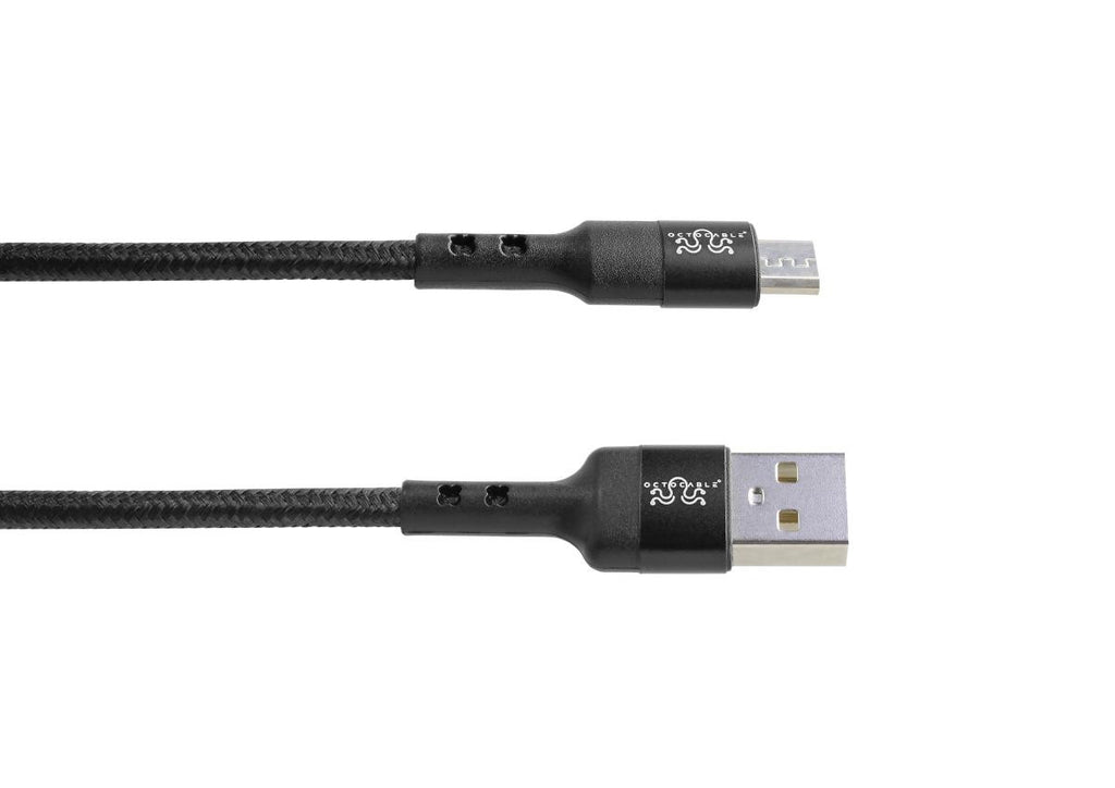 OctoCable - Cabo Micro USB 2.0 para USB Tipo-A 2.0 com revestimento em nylon entrançado 