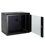 Armario rack para pared  de 19" y de 6U | Capacidad 60 Kg de carga | Ventilador - Bandeja - Regleta 6 tomas incluida
