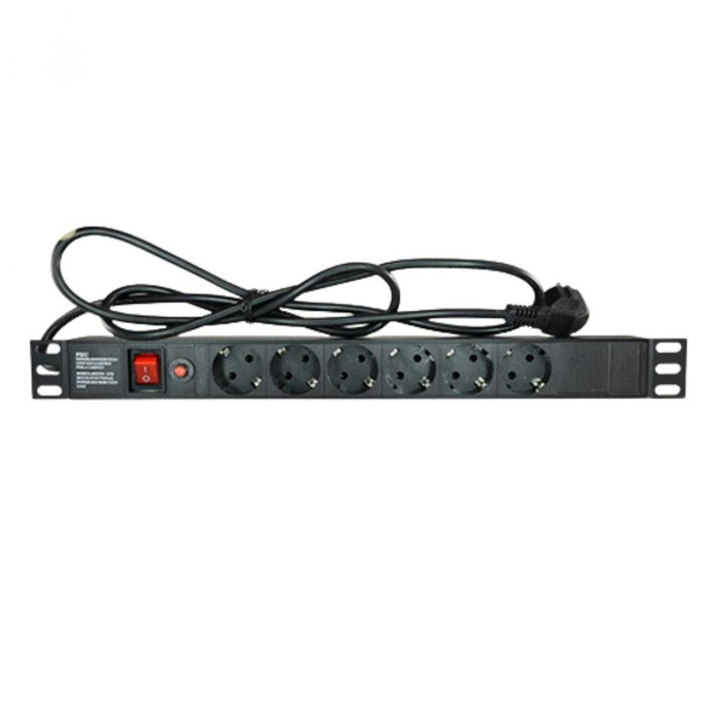 Suporte de parede de 19" 6U | Capacidade de carga de 60 kg | Inclui ventilador, prateleira e régua de alimentação com 6 tomadas 
