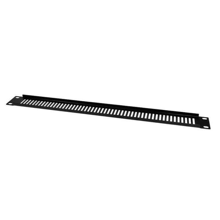 Painel cego 1U preto RAL 9005 19 com ventilação