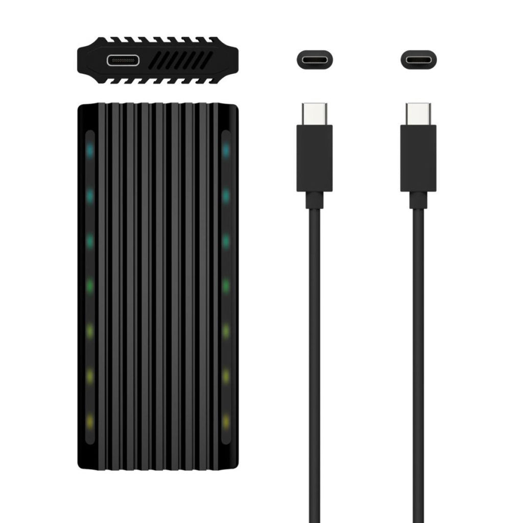Caixa exterior M. 2 (NGFF) | Para SSD M.2 SATA/NVMe com USB 3.1 Gen2 | Preta