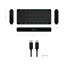 Caixa exterior M. 2 (NGFF) | Para SSD M.2 SATA/NVMe com USB 3.1 Gen2 | Preta