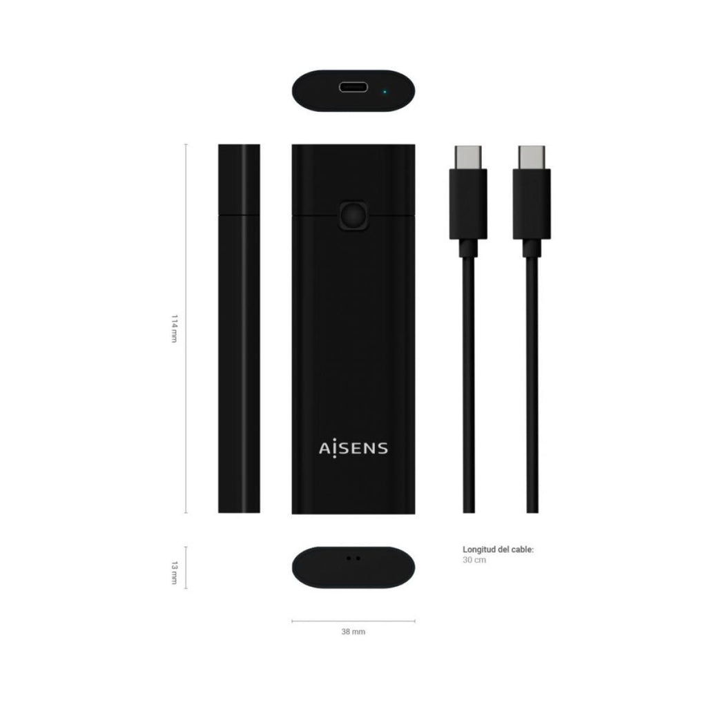 Caixa exterior M. 2 (NGFF) | Para NVMe para USB 3.2 Gen2 | Preta
