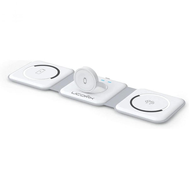 Cargador inalámbrico 3 en 1 para iPhone, estación de carga magnética plegable 3 en 1